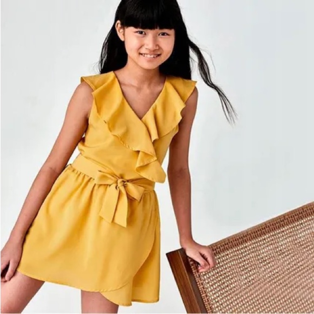 Size 10 Girls Mayoral Sunny Yellow Ruffle Romper